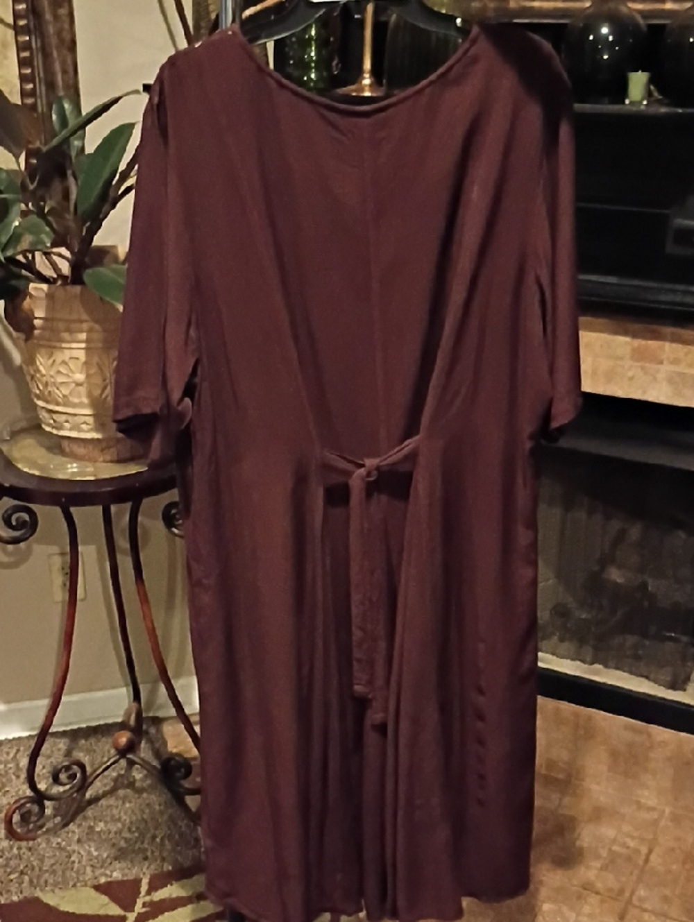 FINAL PRICE Holy Clothing Chocolate Embroidered Round Neck Dress - Picture 3 of 15